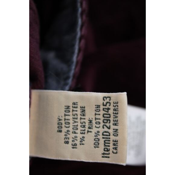 L L Bean Pants Favorite Fit Womens size 12 Maroon Corduroy Straight Leg - Picture 9 of 9